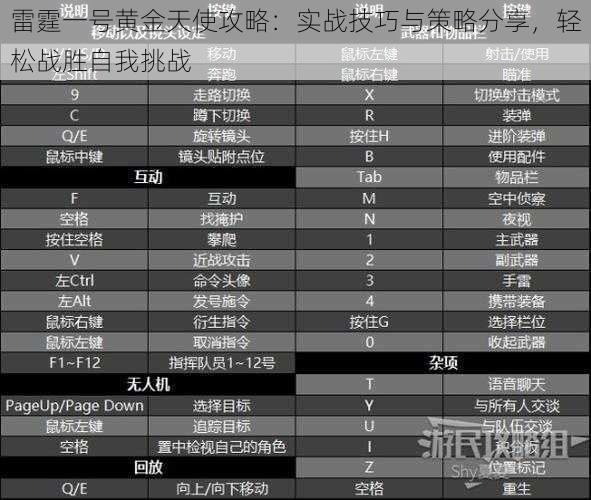 雷霆一号黄金天使攻略：实战技巧与策略分享，轻松战胜自我挑战