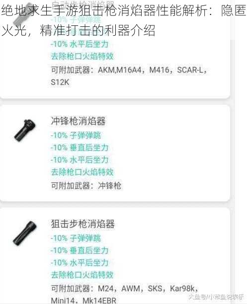 绝地求生手游狙击枪消焰器性能解析：隐匿火光，精准打击的利器介绍
