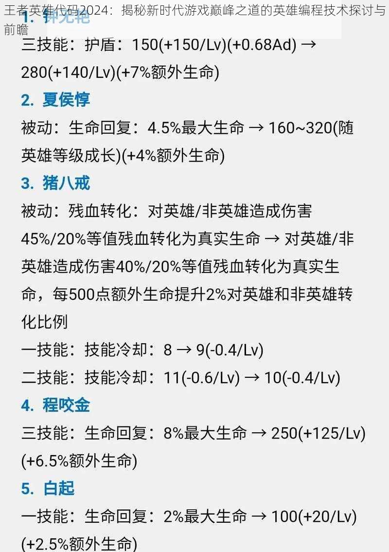 王者英雄代码2024：揭秘新时代游戏巅峰之道的英雄编程技术探讨与前瞻