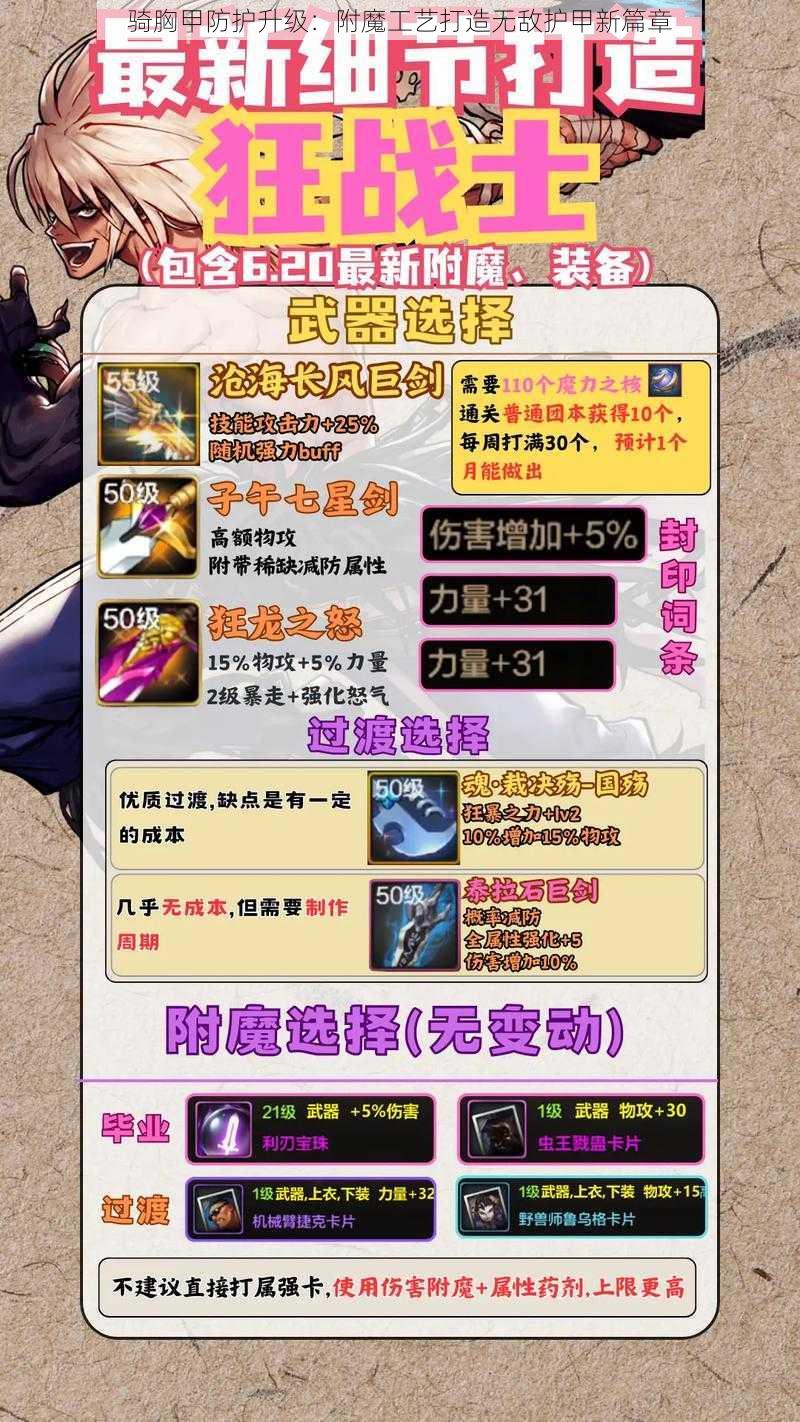 骑胸甲防护升级：附魔工艺打造无敌护甲新篇章