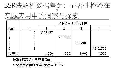 SSR法解析数据差距：显著性检验在实际应用中的洞察与探索