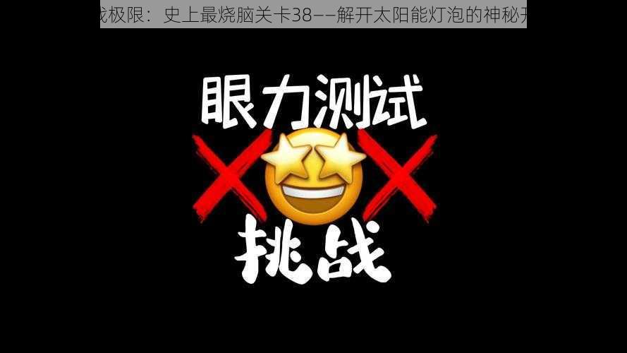 挑战极限：史上最烧脑关卡38——解开太阳能灯泡的神秘开关