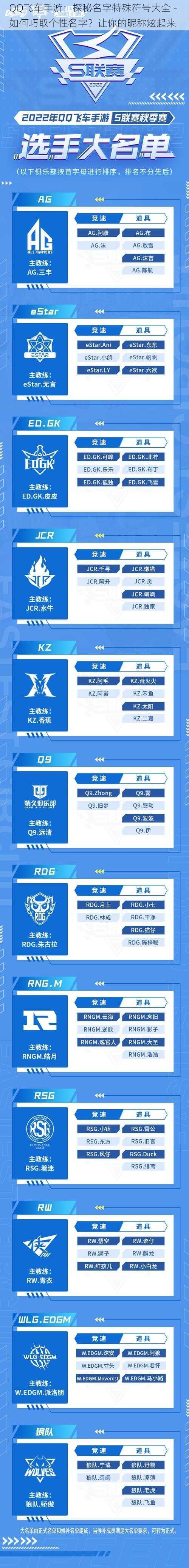 QQ飞车手游:探秘名字特殊符号大全 - 如何巧取个性名字?让你的昵称炫起来
