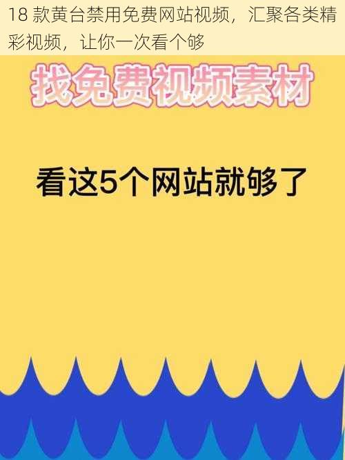 18 款黄台禁用免费网站视频,汇聚各类精彩视频,让你一次看个够