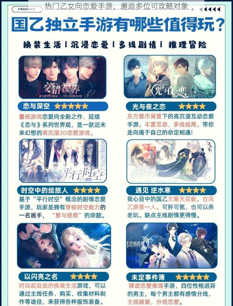 热门乙女向恋爱手游,邂逅多位可攻略对象