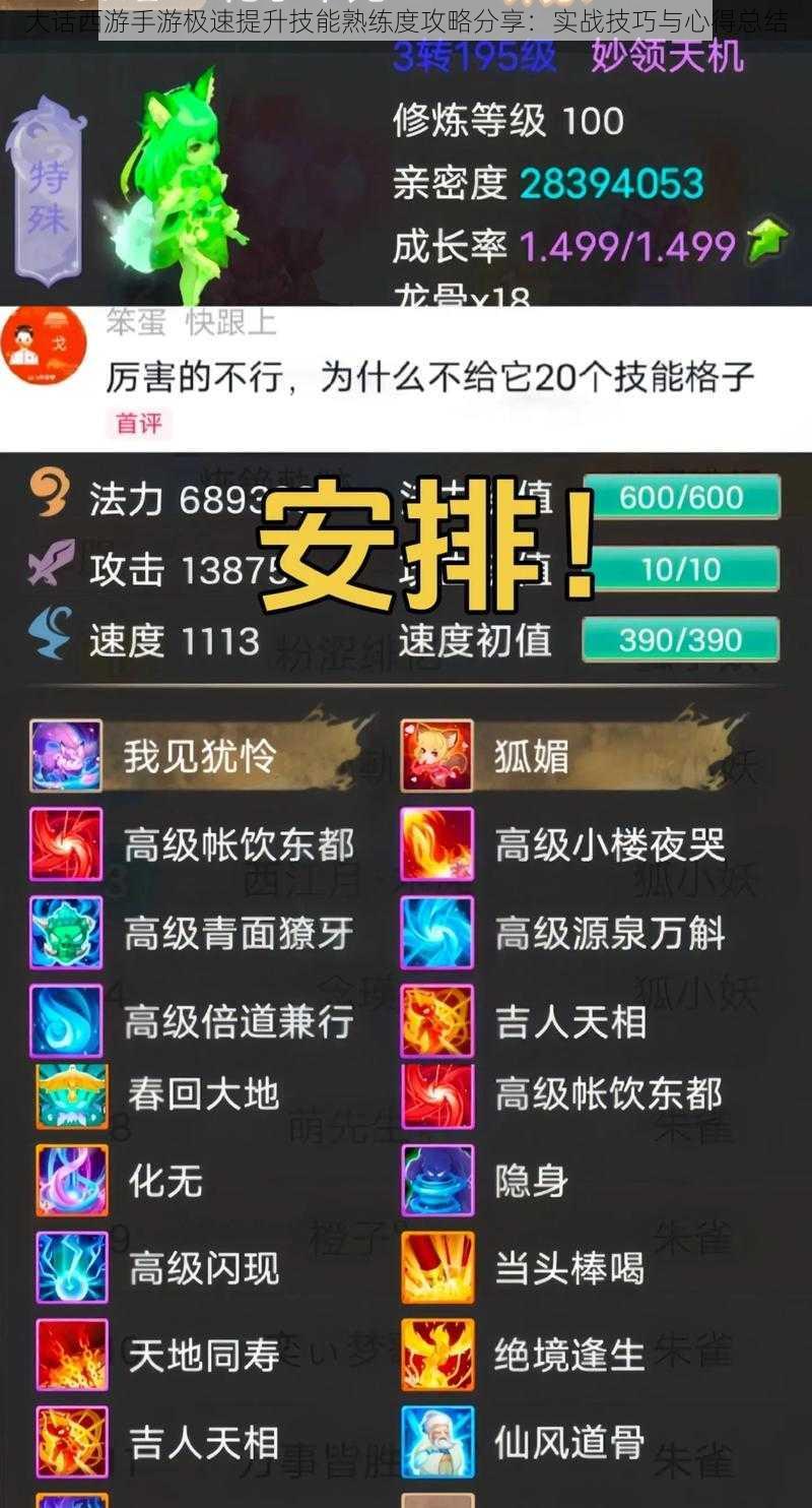 大话西游手游极速提升技能熟练度攻略分享:实战技巧与心得总结
