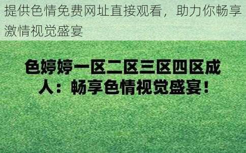 提供色情免费网址直接观看,助力你畅享激情视觉盛宴