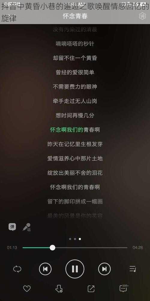 抖音中黄昏小巷的邂逅之歌唤醒情感回忆的旋律