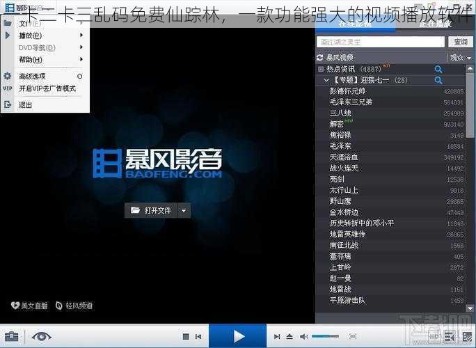 一卡二卡三乱码免费仙踪林,一款功能强大的视频播放软件