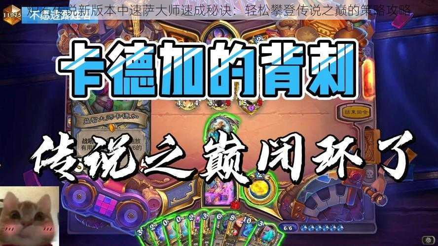 炉石传说新版本中速萨大师速成秘诀:轻松攀登传说之巅的策略攻略