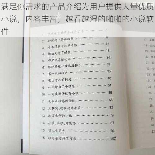 满足你需求的产品介绍为用户提供大量优质小说,内容丰富,越看越湿的啪啪的小说软件