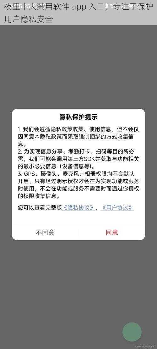 夜里十大禁用软件 app 入口,专注于保护用户隐私安全