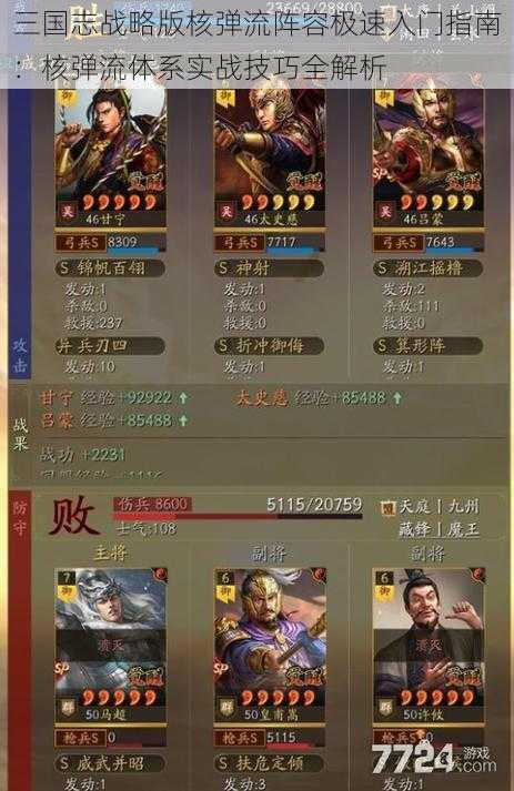 三国志战略版核弹流阵容极速入门指南:核弹流体系实战技巧全解析
