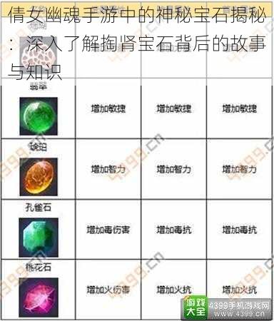 倩女幽魂手游中的神秘宝石揭秘:深入了解掏肾宝石背后的故事与知识