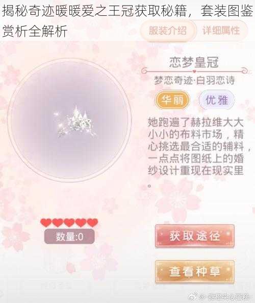 揭秘奇迹暖暖爱之王冠获取秘籍,套装图鉴赏析全解析