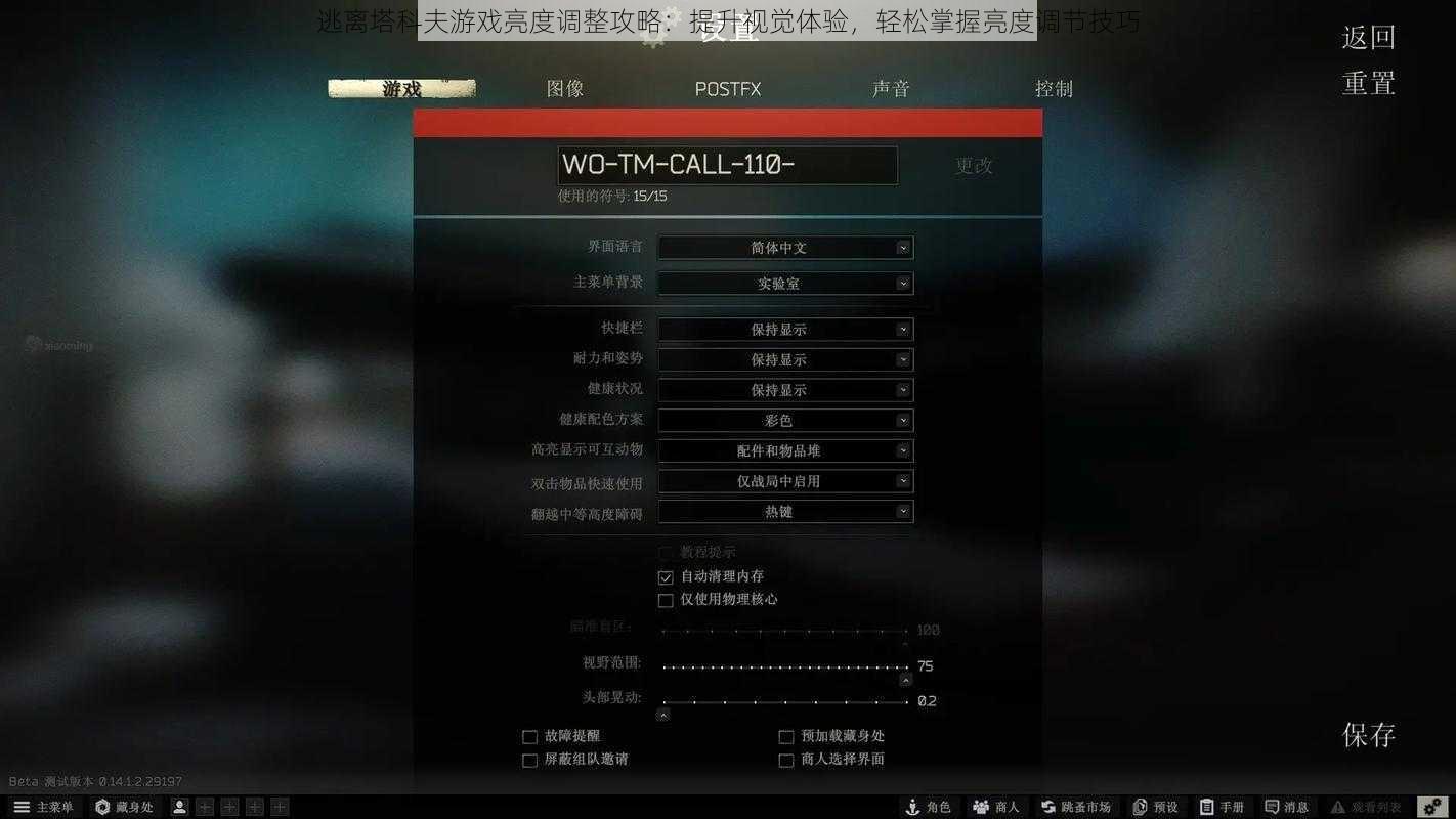 逃离塔科夫游戏亮度调整攻略:提升视觉体验,轻松掌握亮度调节技巧