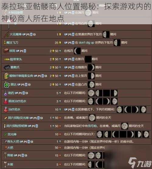 泰拉瑞亚骷髅商人位置揭秘:探索游戏内的神秘商人所在地点