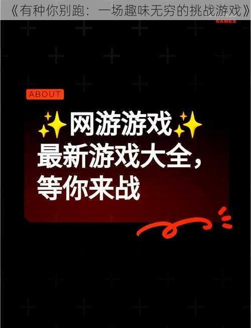 《有种你别跑:一场趣味无穷的挑战游戏》