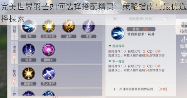 完美世界羽芒如何选择搭配精灵:策略指南与最优选择探索
