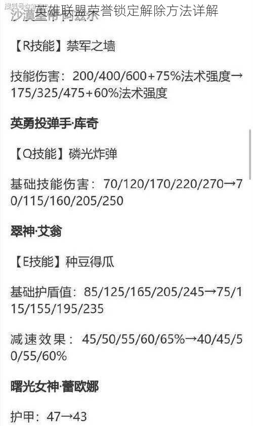 英雄联盟荣誉锁定解除方法详解