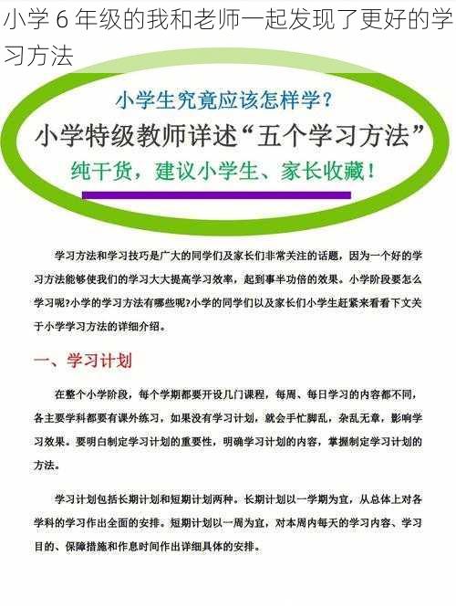 小学 6 年级的我和老师一起发现了更好的学习方法