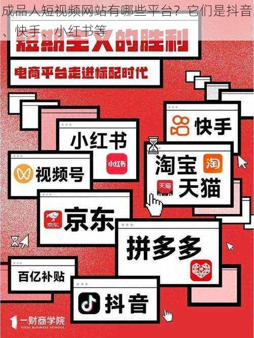 成品人短视频网站有哪些平台?它们是抖音、快手、小红书等