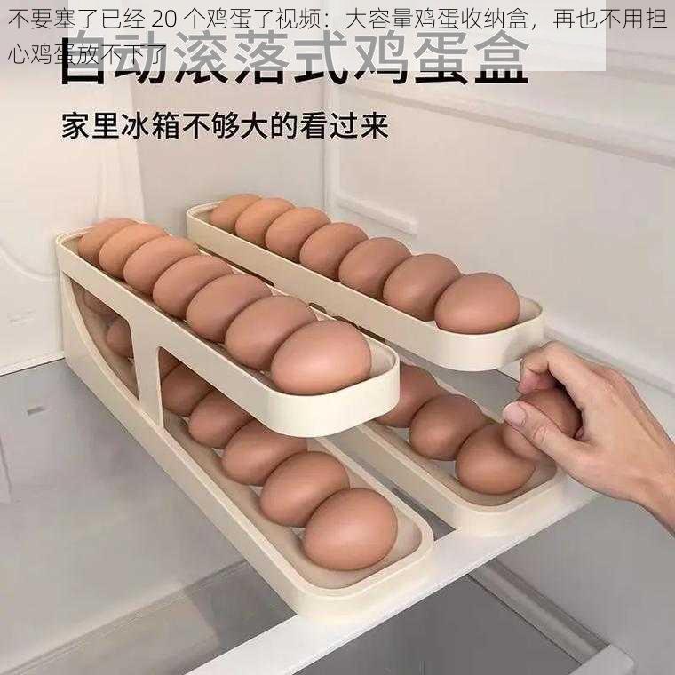 不要塞了已经 20 个鸡蛋了视频:大容量鸡蛋收纳盒,再也不用担心鸡蛋放不下了