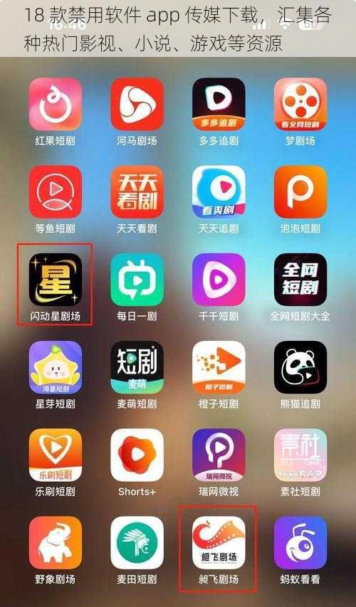 18 款禁用软件 app 传媒下载,汇集各种热门影视、小说、游戏等资源