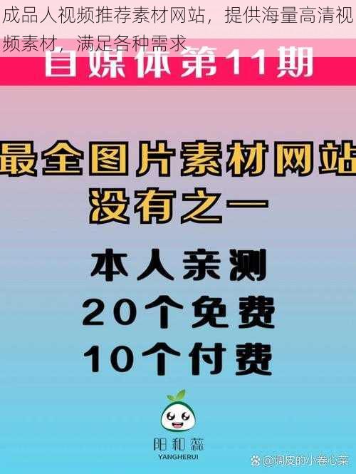 成品人视频推荐素材网站,提供海量高清视频素材,满足各种需求
