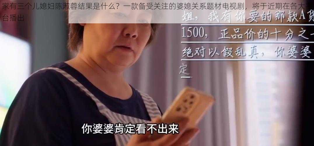 家有三个儿媳妇陈淑蓉结果是什么?一款备受关注的婆媳关系题材电视剧,将于近期在各大平台播出