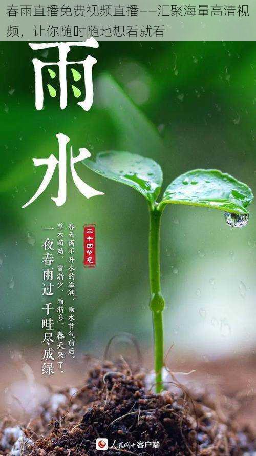 春雨直播免费视频直播——汇聚海量高清视频,让你随时随地想看就看