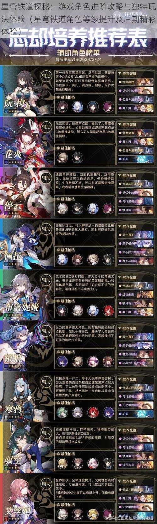 星穹铁道探秘:游戏角色进阶攻略与独特玩法体验(星穹铁道角色等级提升及后期精彩体验)