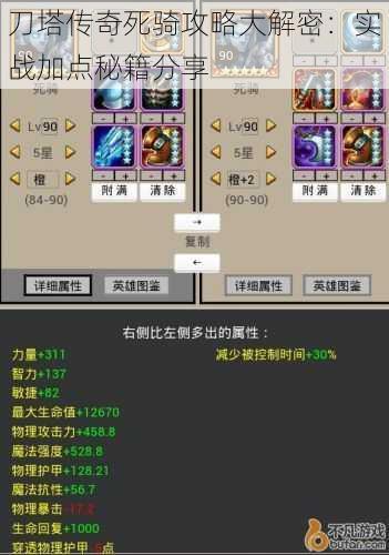 刀塔传奇死骑攻略大解密:实战加点秘籍分享