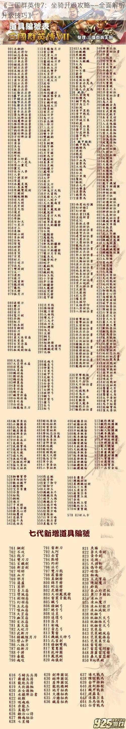 《三国群英传7:坐骑升级攻略——全面解析升级技巧》