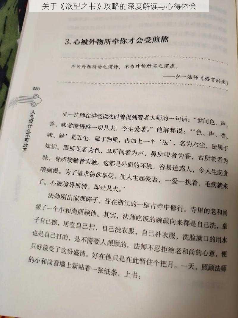 关于《欲望之书》攻略的深度解读与心得体会