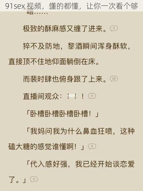 91sex 视频,懂的都懂,让你一次看个够