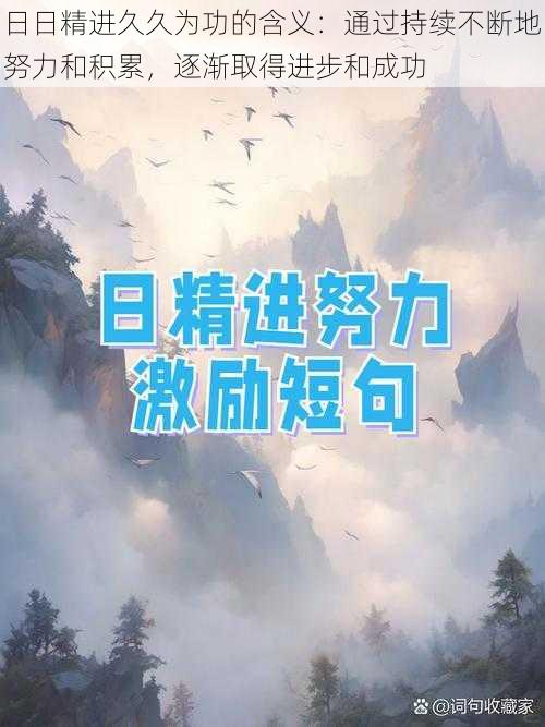 日日精进久久为功的含义:通过持续不断地努力和积累,逐渐取得进步和成功