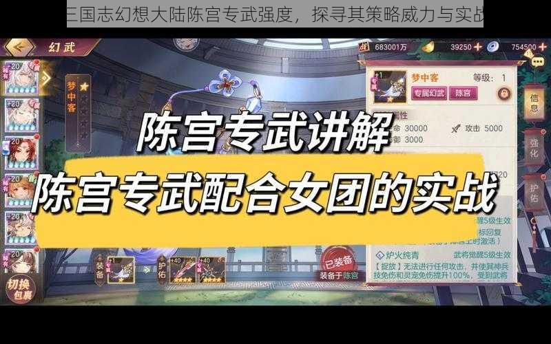 解析三国志幻想大陆陈宫专武强度,探寻其策略威力与实战效果