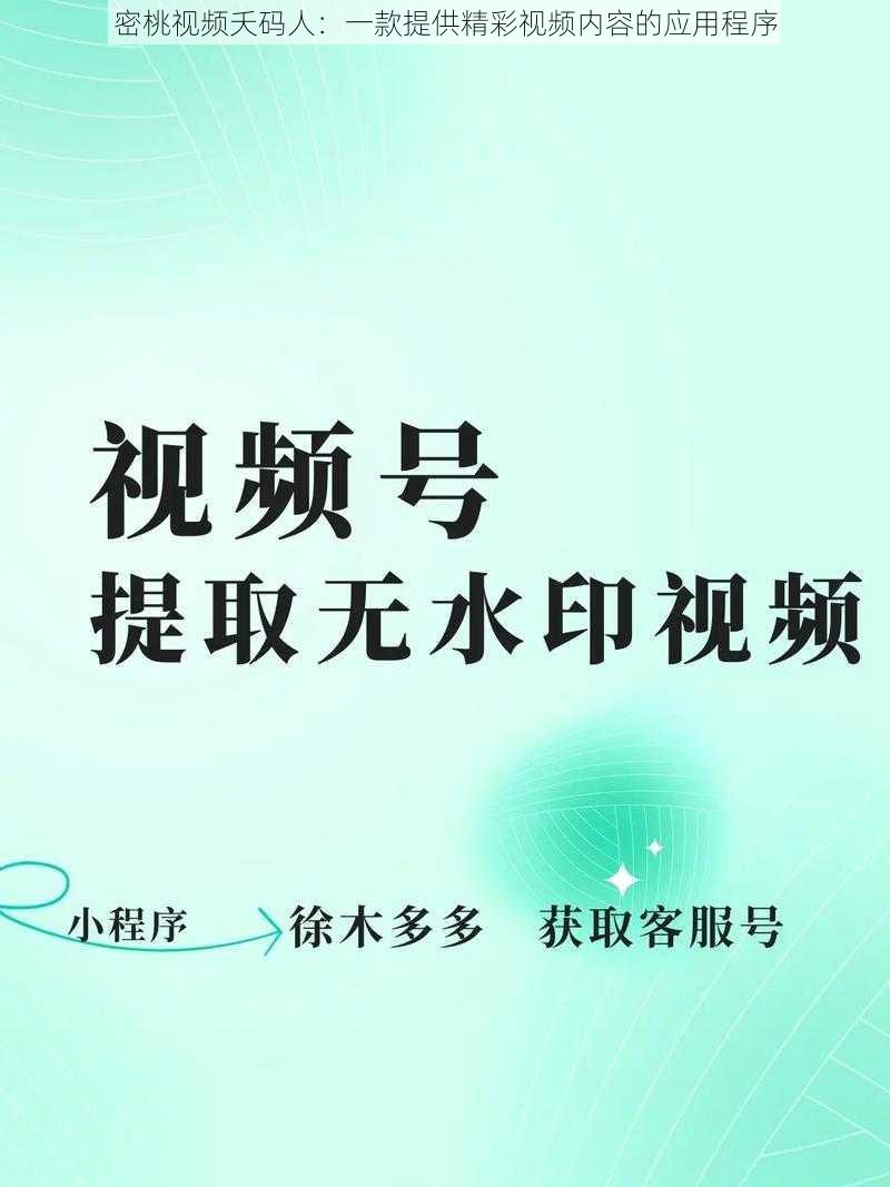 密桃视频夭码人:一款提供精彩视频内容的应用程序