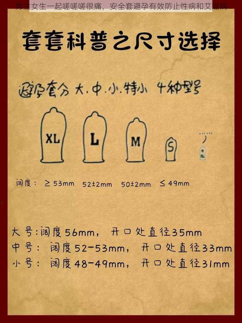 男生女生一起嗟嗟嗟很痛,安全套避孕有效防止性病和艾滋病