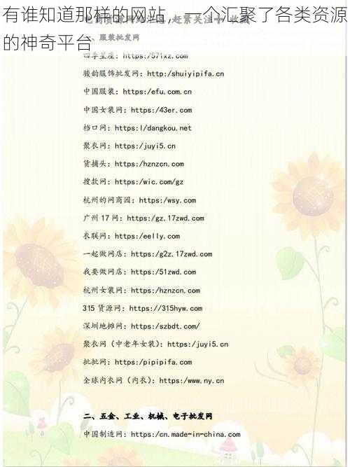 有谁知道那样的网站,一个汇聚了各类资源的神奇平台