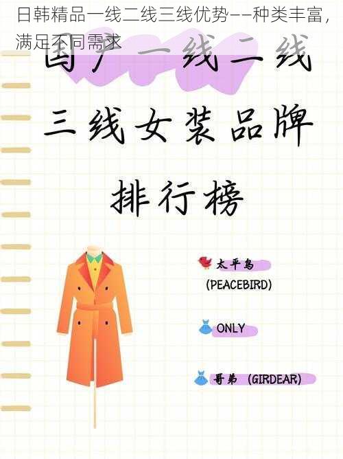 日韩精品一线二线三线优势——种类丰富,满足不同需求