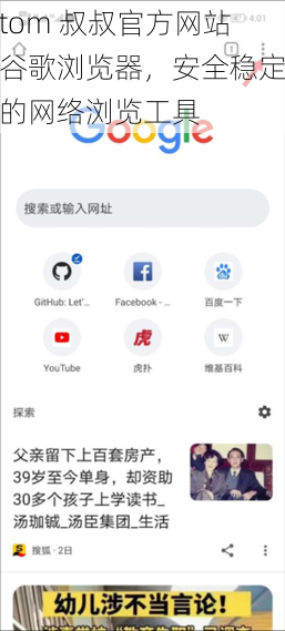 tom 叔叔官方网站谷歌浏览器,安全稳定的网络浏览工具