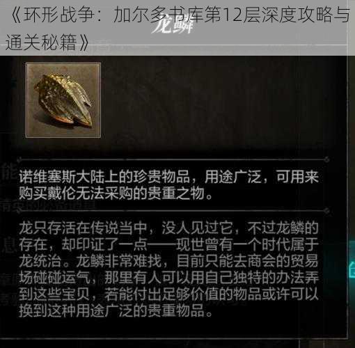《环形战争:加尔多书库第12层深度攻略与通关秘籍》