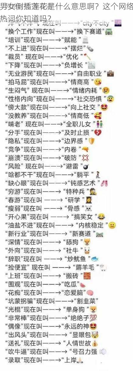 男女倒插莲花是什么意思啊?这个网络热词你知道吗?