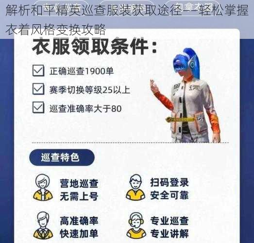 解析和平精英巡查服装获取途径——轻松掌握衣着风格变换攻略