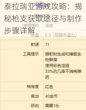 泰拉瑞亚游戏攻略:揭秘枪支获取途径与制作步骤详解