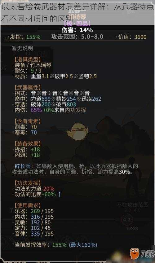 以太吾绘卷武器材质差异详解:从武器特点看不同材质间的区别