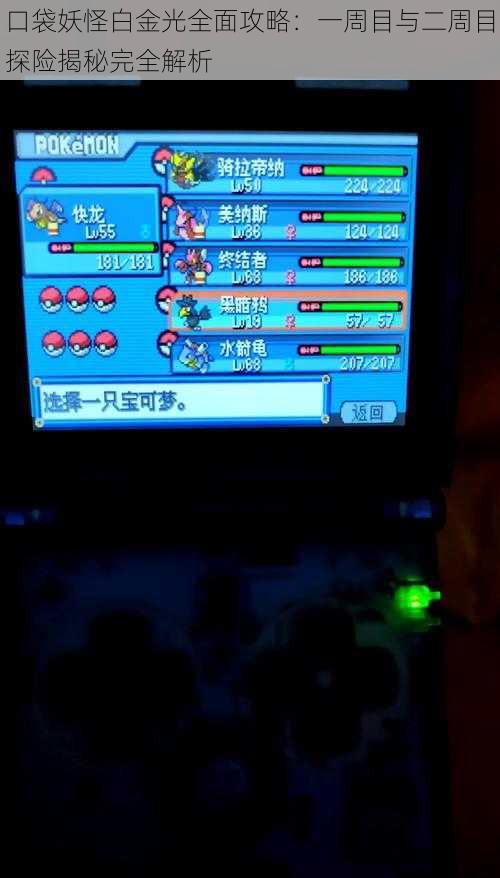 口袋妖怪白金光全面攻略:一周目与二周目探险揭秘完全解析
