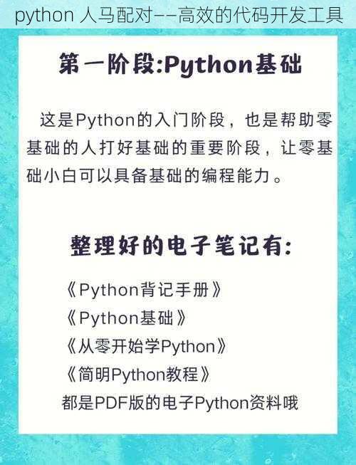 python 人马配对——高效的代码开发工具